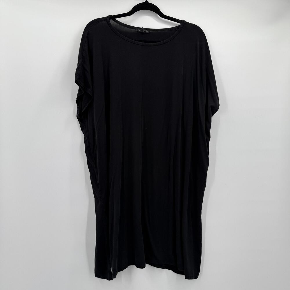 Eileen Fisher Dress Womens 3X Black Tencel Lyocell Dolman Sleeve Tunic Oversized